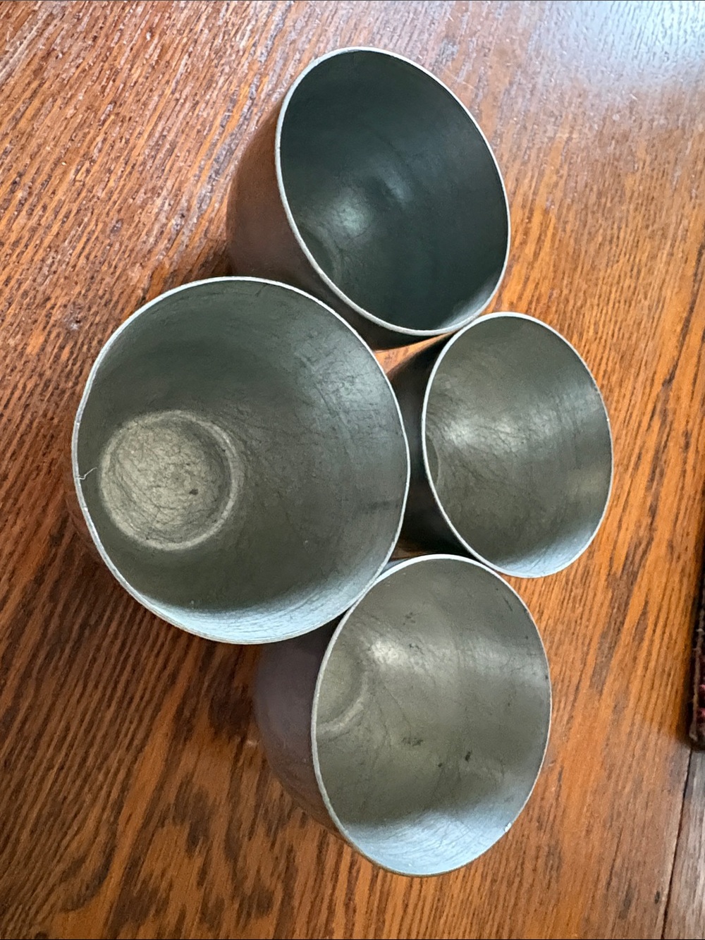Handcrafted Pewter Jefferson Cups Decorative - Set of 4